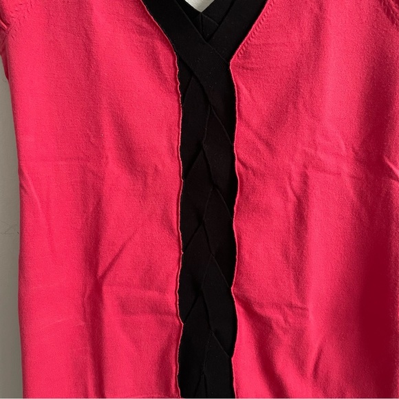 Nanette Lepore Pink and Black Sweater Top - Picture 3 of 7